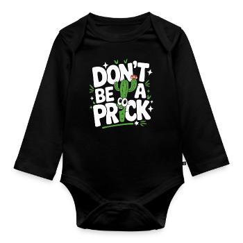 Cactus Cacti Desert Plant - Organic Longsleeve Baby Bodysuit - black - Front