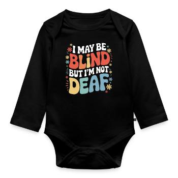 Blinde Blindheit Sehbehinderte Menschen - Baby Bio-Langarm-Body - Schwarz - Vorne