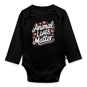 Végétarien Végétalien Végétarien Végétarien - Body Bébé bio manches longues - noir - Devant