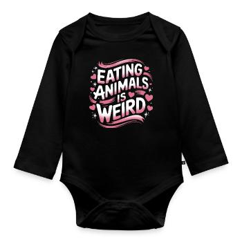 Végétarien Végétalien Végétarien Végétarien - Body Bébé bio manches longues - noir - Devant