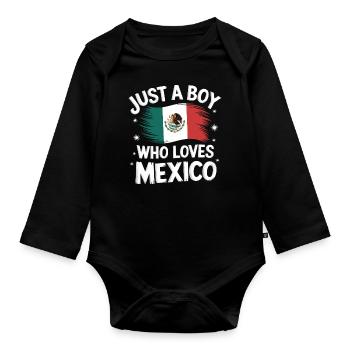 Mexico Mexico Mexican Spanish - Organic Longsleeve Baby Bodysuit - black - Front