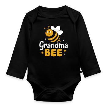 Honigbiene Imker Bienen Biene - Baby Bio-Langarm-Body - Schwarz - Vorne