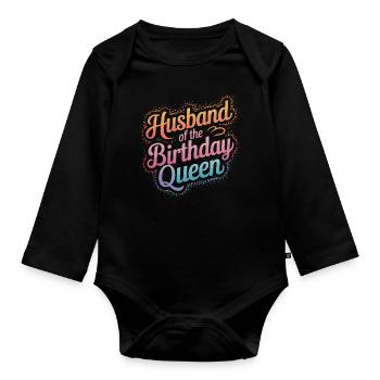 Ehemann Ehegatte Familie Hochzeit - Baby Bio-Langarm-Body - Schwarz - Vorne