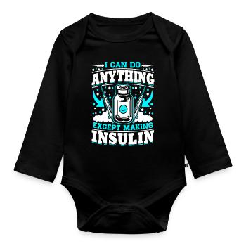 Diabetes I Can Do Anything - Organic Longsleeve Baby Bodysuit - black - Front