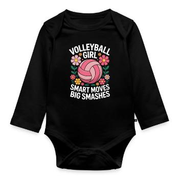 volley-ball dire drôle de cadeau de volley-ball - Body Bébé bio manches longues - noir - Devant