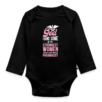 Pharmacy Tech Technician - Baby Bio-Langarm-Body - Schwarz - Vorne