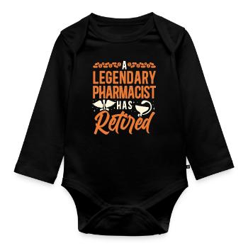 Pharmacy Tech Technician - Organic Longsleeve Baby Bodysuit - black - Front