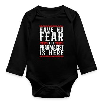 Pharmacy Tech Technician - Organic Longsleeve Baby Bodysuit - black - Front