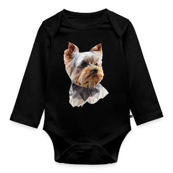 Look Yorkie élégant – Art pour les amoureux des chiens - Body Bébé bio manches longues - noir - Devant