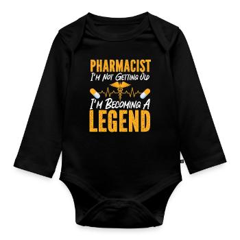 Pharmacy Tech Technician - Baby Bio-Langarm-Body - Schwarz - Vorne