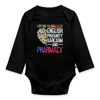 Technicien en pharmacie - Body Bébé bio manches longues - noir - Devant