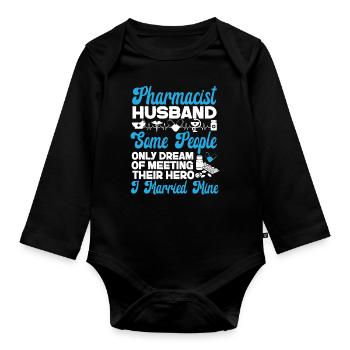 Pharmacy Tech Technician - Organic Longsleeve Baby Bodysuit - black - Front