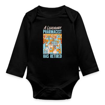 Pharmacy Tech Technician - Organic Longsleeve Baby Bodysuit - black - Front