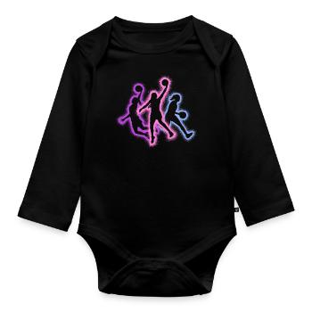 Basketball Girl Silhouette Women's Basketball Girl - Organic Longsleeve Baby Bodysuit - black - Front
