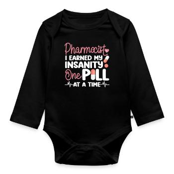 Technicien en pharmacie - Body Bébé bio manches longues - noir - Devant