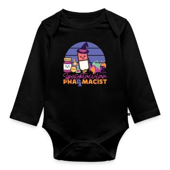 Pharmacy Tech Technician - Organic Longsleeve Baby Bodysuit - black - Front
