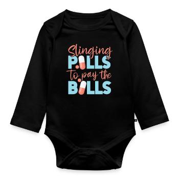 Technicien en pharmacie - Body Bébé bio manches longues - noir - Devant