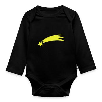 Sternschnuppe - Baby Bio-Langarm-Body - Schwarz - Vorne