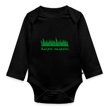 Rasen mähen - Baby Bio-Langarm-Body - Schwarz - Vorne