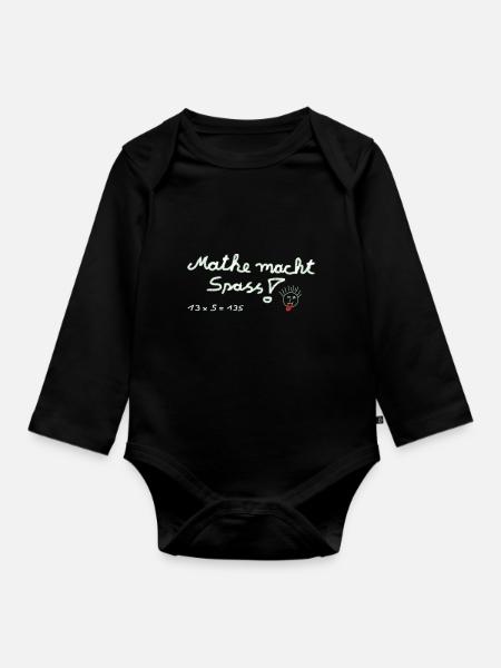 Mathe macht Spass ! - Baby Bio-Langarm-Body - Schwarz