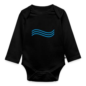Welle - Baby Bio-Langarm-Body - Schwarz - Vorne