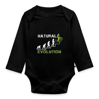 Downhill Evolution - Organic Longsleeve Baby Bodysuit - black - Front