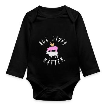 Cadeau végétalien de chemise végétarienne - Body Bébé bio manches longues - noir - Devant