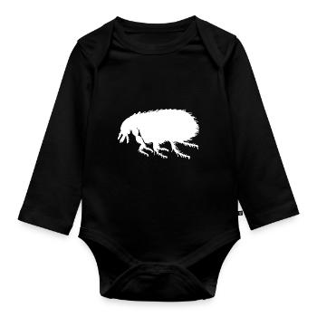 puce - Body Bébé bio manches longues - noir - Devant