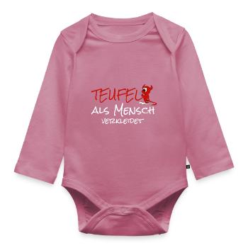 Devil Disguise Carnival Carnival Halloween - Organic Longsleeve Baby Bodysuit - mauve - Front