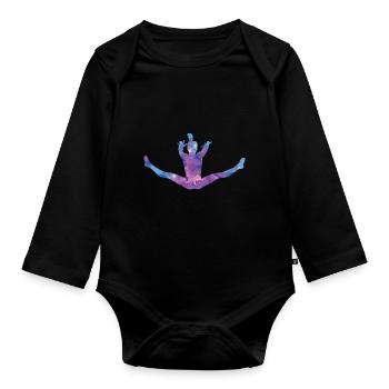 Gymnast Gymnastics - Organic Longsleeve Baby Bodysuit - black - Front