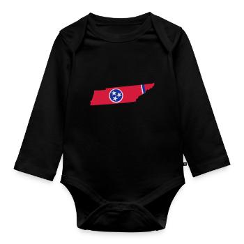 Tennessee - Organic Longsleeve Baby Bodysuit - black - Front