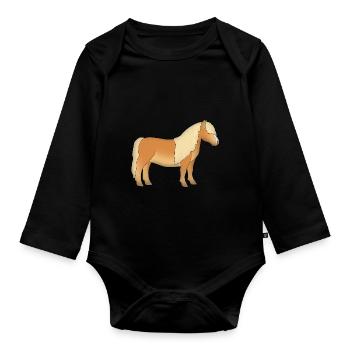 Shetland Pony 1 - Organic Longsleeve Baby Bodysuit - black - Front