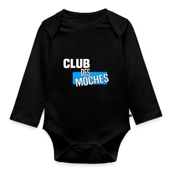 Cadeau humour Club des moches - Body Bébé bio manches longues - noir - Devant