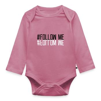 Mirrored Follow Me - Organic Longsleeve Baby Bodysuit - mauve - Front