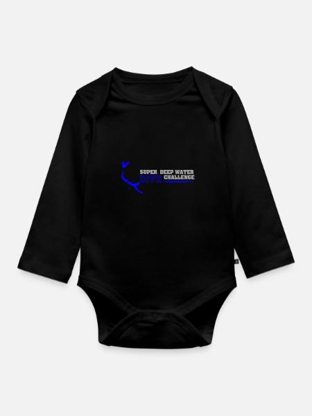 Tauchen - Logo - Baby Bio-Langarm-Body - Schwarz