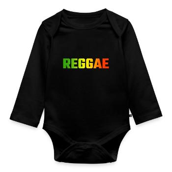 reggae - Body Bébé bio manches longues - noir - Devant
