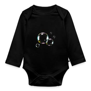 Seifenblase, Soap Bubble, Art, Color, Vintage - Organic Longsleeve Baby Bodysuit - black - Front