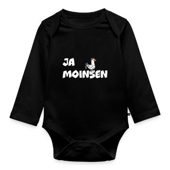 Ja Moinsen - Möwe - Baby Bio-Langarm-Body - Schwarz - Vorne