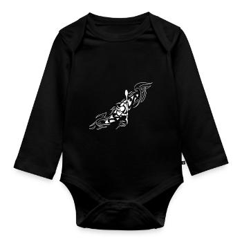 Kajak Kajak Cooles Paddel Modernes Design - Baby Bio-Langarm-Body - Schwarz - Vorne
