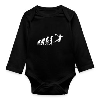 Evolution Handball Kinder - Baby Bio-Langarm-Body - Schwarz - Vorne