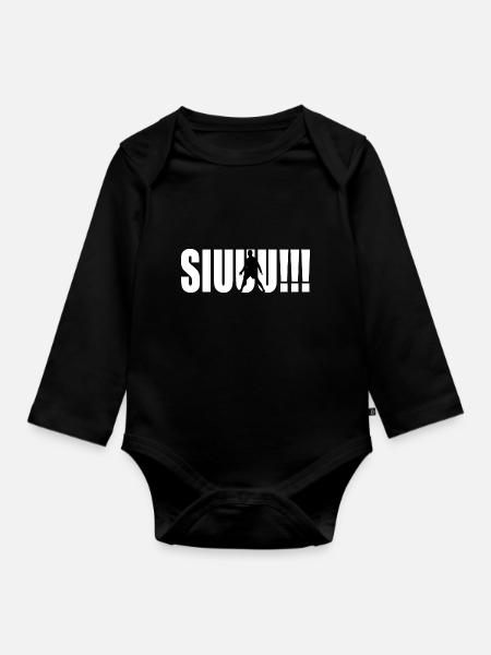 Siuuu Fußball - Baby Bio-Langarm-Body - Schwarz