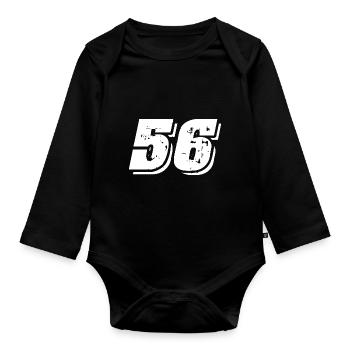 56 Symbole numérique - Body Bébé bio manches longues - noir - Devant