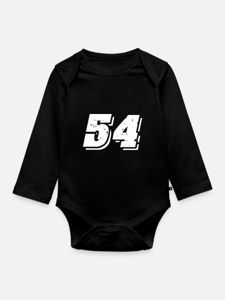 Symbole numérique 54 - Body Bébé bio manches longues - noir