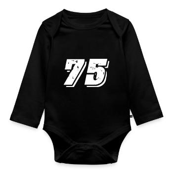Symbole numérique 75 - Body Bébé bio manches longues - noir - Devant