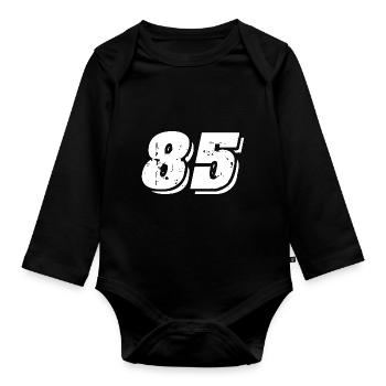 85 number symbol - Organic Longsleeve Baby Bodysuit - black - Front