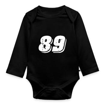 Symbole numérique 89 - Body Bébé bio manches longues - noir - Devant