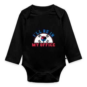 TKD Korean Martial Arts Tae Kwon - Baby Bio-Langarm-Body - Schwarz - Vorne