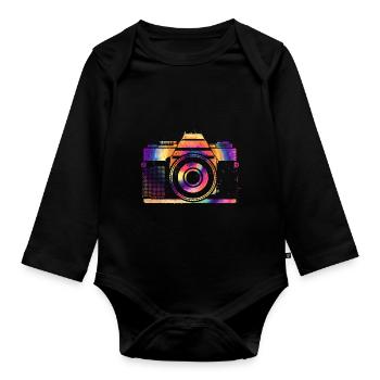 Kamera Fotograf Fotografen Photographie Kreative G - Baby Bio-Langarm-Body - Schwarz - Vorne