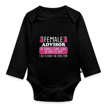 Conseillère Faites les choses correctement du premier coup - Body Bébé bio manches longues - noir - Devant