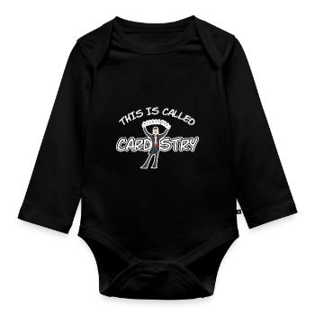 Pick A Card Any Card - Organic Longsleeve Baby Bodysuit - black - Front